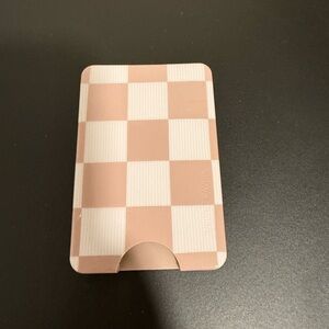 Velvet Caviar Magnetic Wallet in Tan Checkered